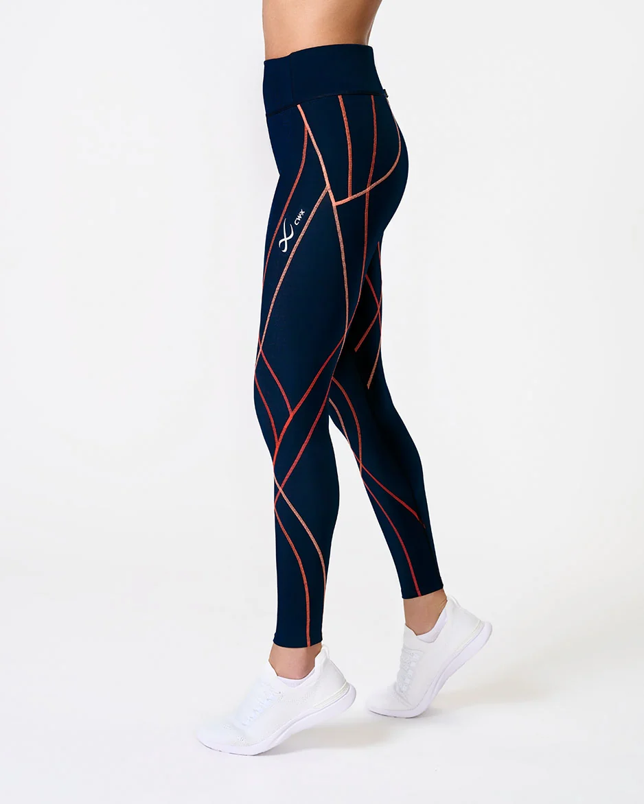Endurance Generator 2.0 Joint & Muscle Support Compression Tight: Women's Navy Blue/Blush Coral - Image 3