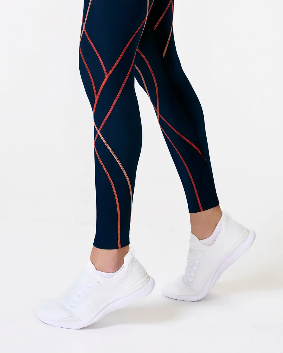 Endurance Generator 2.0 Joint & Muscle Support Compression Tight: Women's Navy Blue/Blush Coral - Image 4
