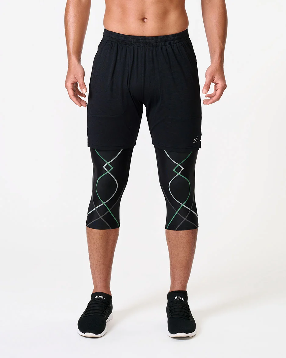 Stabilyx Joint Support 3/4 Compression Tight: Men's Black/Dusty Cypress - Image 4